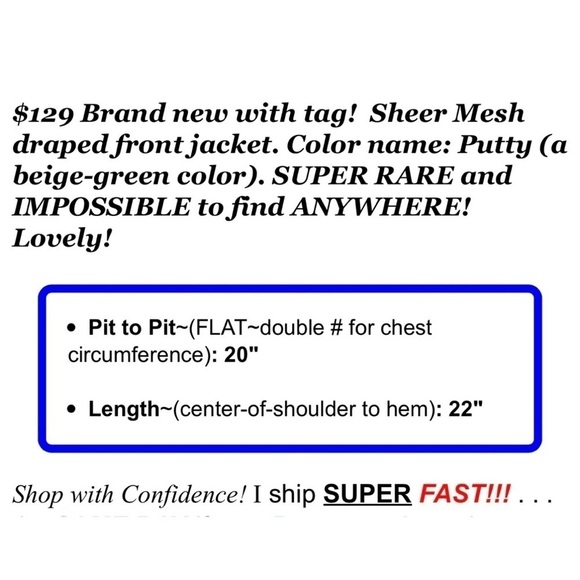 Chico's 0 Sz S Beige Green Mesh Open Draped Jacket NEW - Picture 2 of 8